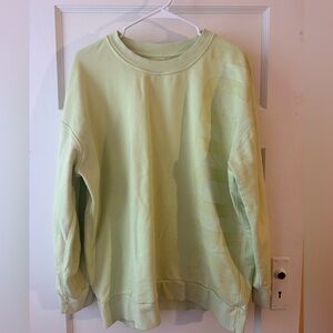 Lululemon perfectly oversized crew logo sweatshirt in lime green